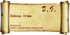 Dobsa Irma névjegykártya